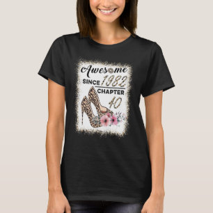 Awesome Since 1982 Chapter 40 Leopard Shoes Lip Wo T-Shirt