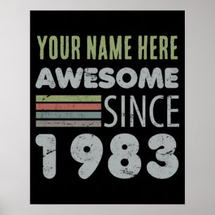 Awesome Since 1983 40th Birthday Poster