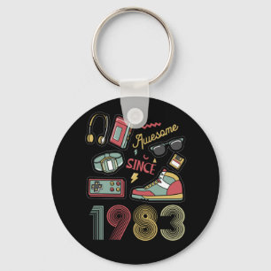 Awesome Since 1983 Vintage Retro 39th Birthday Key Ring