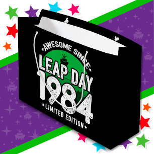 Awesome Since 1984 Leap Year Day Feb 29 Birthday Large Gift Bag