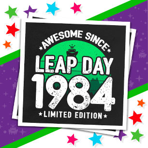Awesome Since 1984 Leap Year Day Feb 29 Birthday Napkin