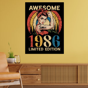 Awesome Since 1986 Vintage 40th Women's Birthday Poster