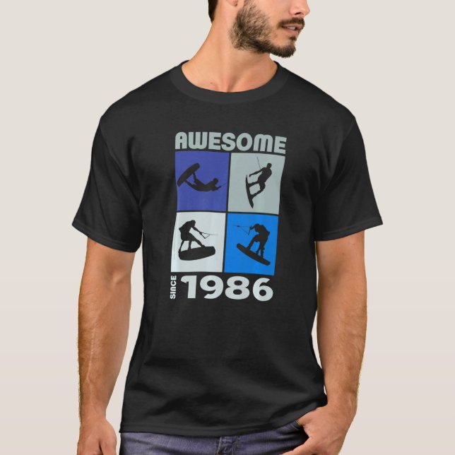 Awesome since 1986 Wakeboard lifestyle T-Shirt (Front)