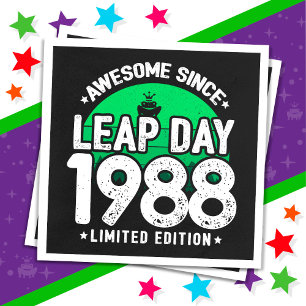 Awesome Since 1988 Leap Year Day Feb 29 Birthday Napkin