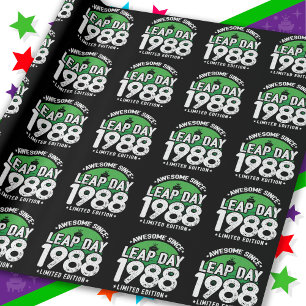 Awesome Since 1988 Leap Year Day Feb 29 Birthday Wrapping Paper