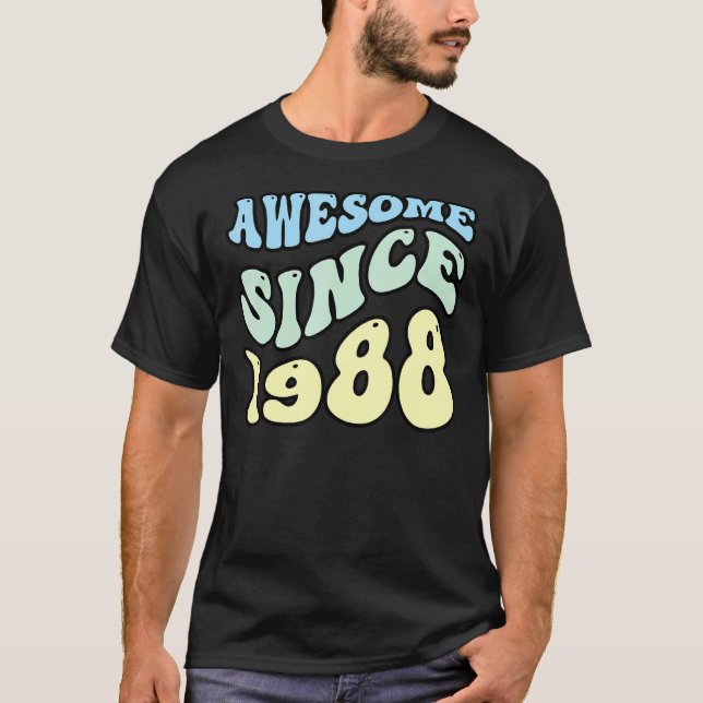 Awesome Since 1988 Vintage Retro Birthday T-Shirt (Front)