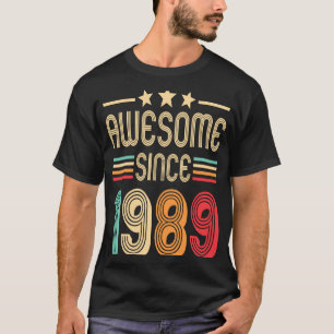 Awesome Since 1989 34th Birthday 34 Years Old Retr T-Shirt