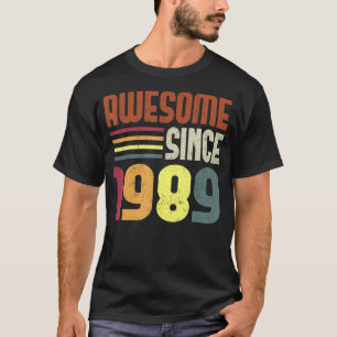 Awesome Since 1989 34th Birthday Retro Vintage T-Shirt