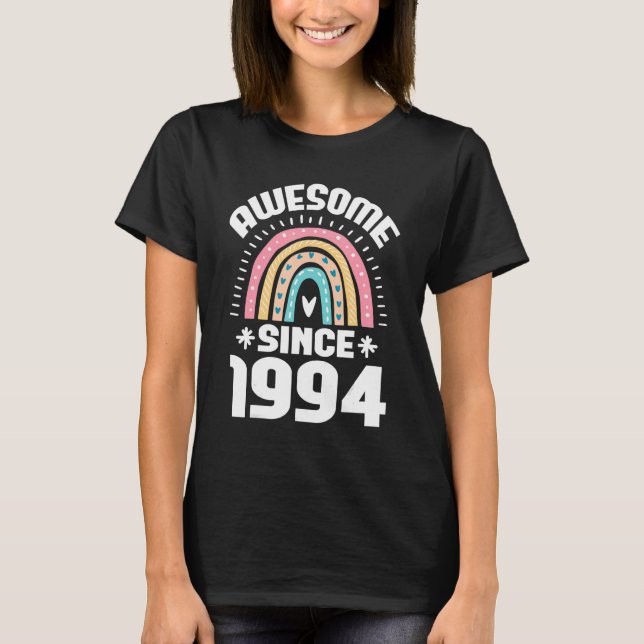 Awesome Since 1994 29th Birthday Rainbow Born In 1 T-Shirt (Front)