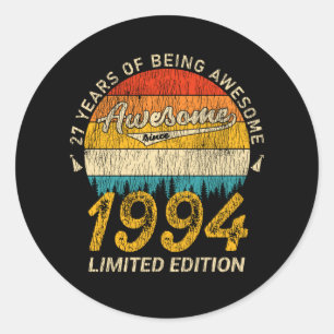 Awesome Since 1994 Limited Edition Birthday Gift Classic Round Sticker