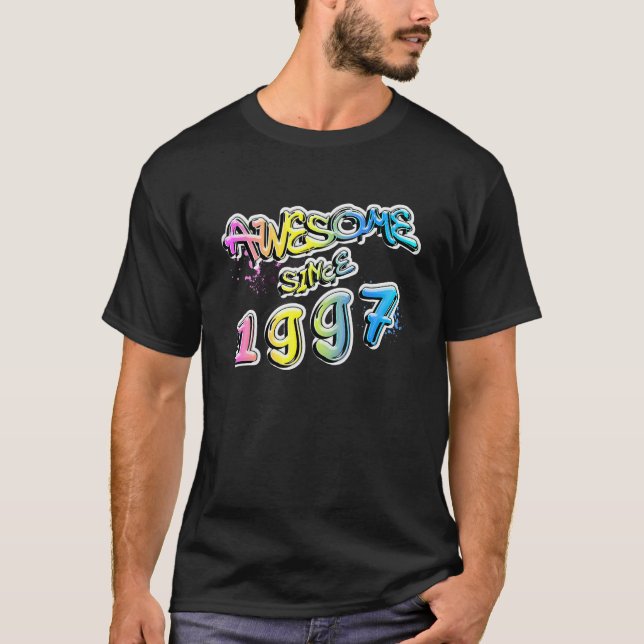 Awesome since 1995 Graffiti Motif T-Shirt (Front)