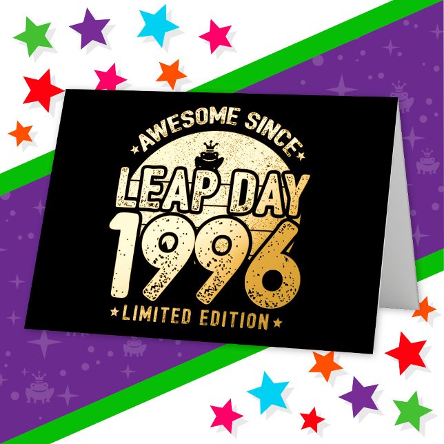 Awesome Since 1996 Leap Year Day Feb 29 Birthday Foil Greeting Card (Creator Uploaded)