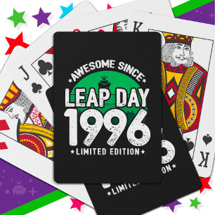 Awesome Since 1996 Leap Year Day Feb 29 Birthday Playing Cards