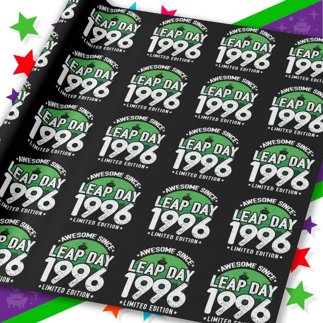 Awesome Since 1996 Leap Year Day Feb 29 Birthday Wrapping Paper (Creator Uploaded)