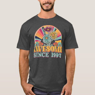 Awesome Since 1997 25th Birthday Retro Rainbow Flo T-Shirt