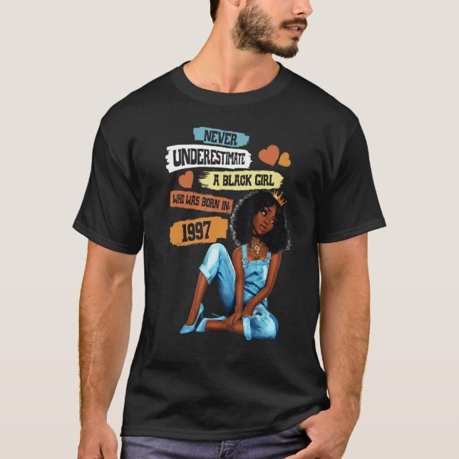 Awesome Since 1997 Black Girl Birthday Melanin Afr T-Shirt (Front)