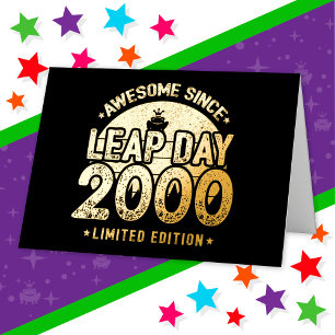 Awesome Since 2000 Leap Year Day Feb 29 Birthday Foil Greeting Card