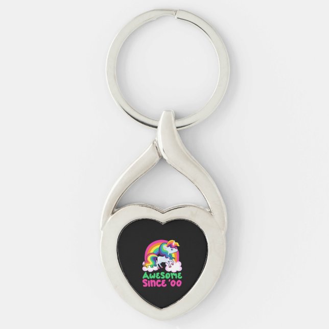 Awesome Since 2000 Unicorn  Key Ring (Front)