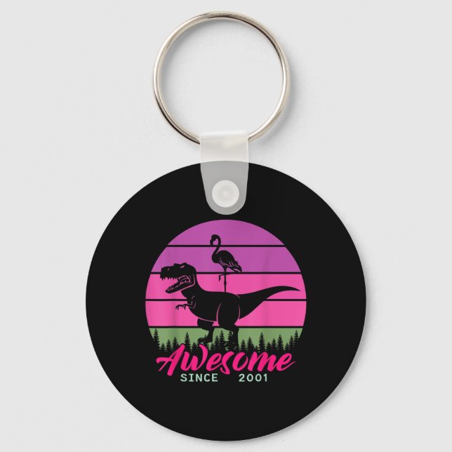 Awesome Since 2001 Birthday Quote Funny B-Day Key Ring (Front)