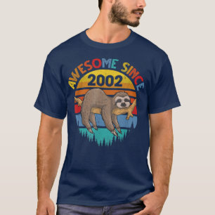 Awesome Since 2002 Sloth Birthday 20 Years old Bir T-Shirt