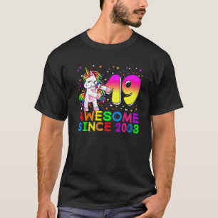 Awesome Since 2003 Unicorn Flossing 19Th Birthday T-Shirt