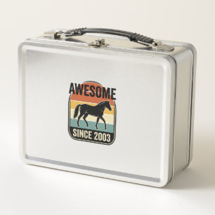 Awesome Since 2003 Vintage Horse Birthday Design Metal Lunch Box