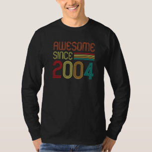 Awesome Since 2004 18 Years Old Retro Vintage 18th T-Shirt