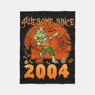 Awesome Since 2004 Halloween 21th Birthday Dabbing Fleece Blanket