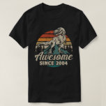 Awesome Since 2004 Retro Dinosaur 18th Birthday T-Shirt<br><div class="desc">A retro vintage dinosaur design style that says Awesome Since 2004,  for 18 years old son,  Brother,  nephew,  cousin,  grandson,  boys,  turning 18 year old and was born in 2004.</div>