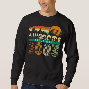 Awesome Since 2005 17th May Birthday Teen Girls Bo Sweatshirt
