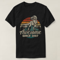 Awesome Since 2007 Dinosaur 16 Year 16th Birthday