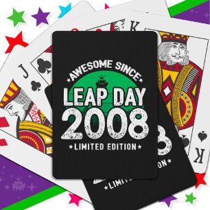 Awesome Since 2008 Leap Year Day Feb 29 Birthday Playing Cards