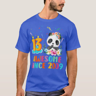Awesome since 2009 13th Birthday 13 Year Old Panda T-Shirt