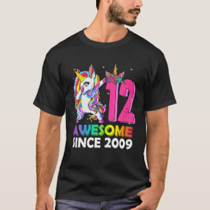 Awesome Since 2009 Dabbing Unicorn 12Th Birthday G T-Shirt