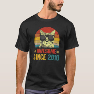 Awesome Since 2010 13th Birthday  Cat T-Shirt