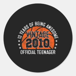 Awesome Since 2010 Birthday Vintage 2010 Official Classic Round Sticker