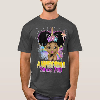 Awesome Since 2010 Black Girl 12th Birthday Afro U T-Shirt