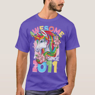 Awesome since 2011 11st Birthday Girl 11 Years Uni T-Shirt