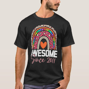 Awesome since 2011 11st birthday rainbow T-Shirt
