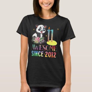 Awesome Since 2011 11th Birthday 11 Year Old Panda T-Shirt