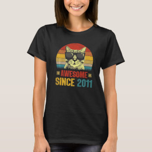 Awesome Since 2011 12th Birthday Cat T-Shirt