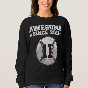 Awesome Since 2011 Baseball 11th Birthday 11 Years Sweatshirt