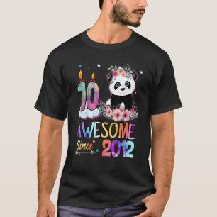 Awesome Since 2012 10th Birthday 10 Year Old Panda T-Shirt