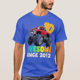 Awesome Since 2012 10th Birthday Boy Monster Truck T-Shirt