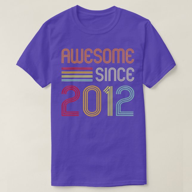 Awesome Since 2012 10th Birthday Retro T-Shirt (Design Front)