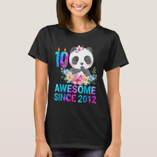 Awesome Since 2012 Cute Panda 10 Years Old 10 Birt T-Shirt