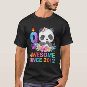 Awesome Since 2012 Cute Panda 9 Birthday Girls 9 Y T-Shirt