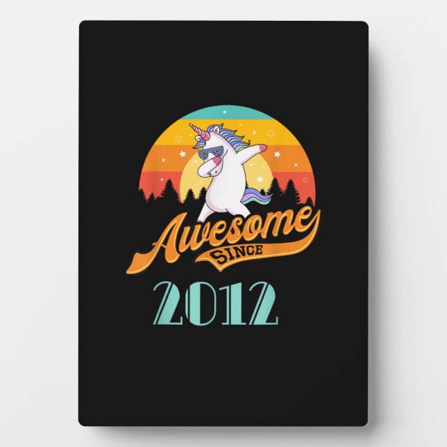 Awesome since 2012 - Year of Birth & Birthday Gift Plaque (Front)