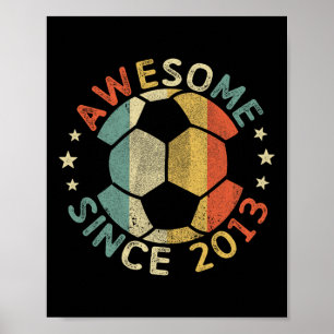 Awesome Since 2013 13th Birthday 13 Year Old Socce Poster