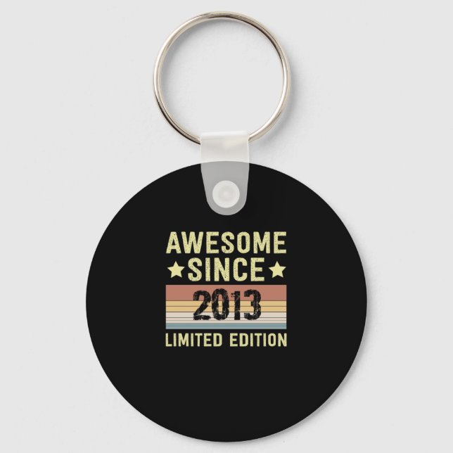 Awesome Since 2013 Birthday Key Ring (Front)